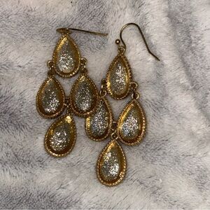 Elegant Gold and Silver Teardrop Earrings